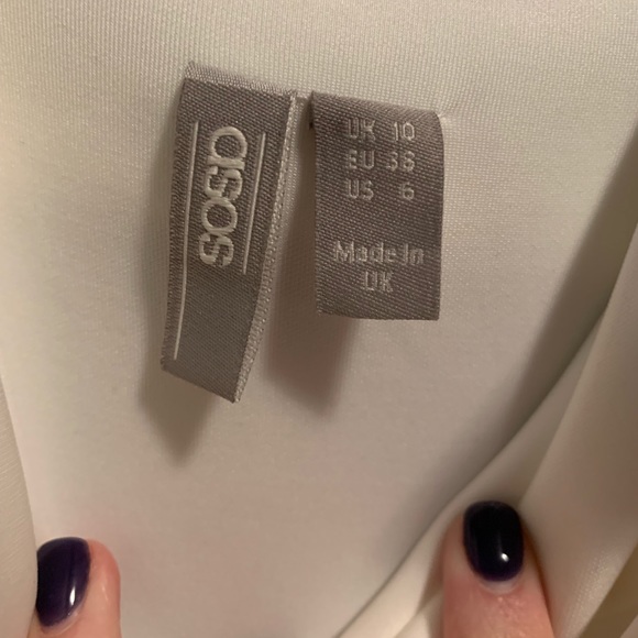 White spaghetti strap dress w decorative buttons - Picture 2 of 4